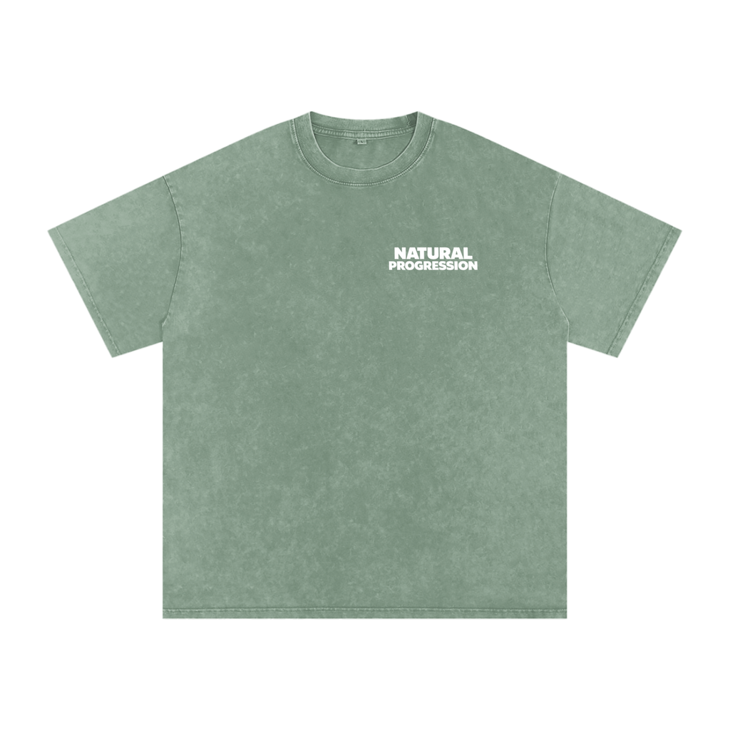 Snow Washed Natural Progression Oversized Cotton T-Shirt