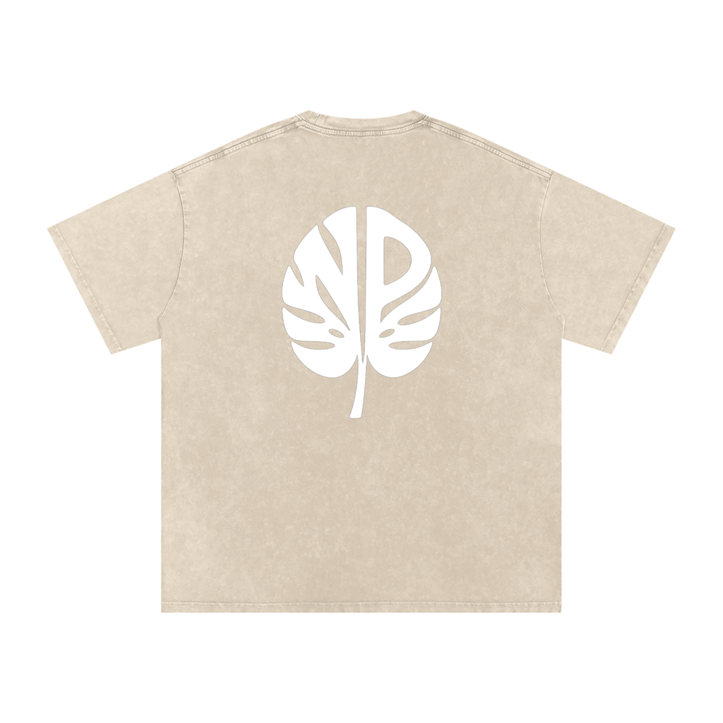 Snow Washed Natural Progression Oversized Cotton T-Shirt